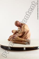 Nude Woman - Man White Sitting poses - simple Slim Bald Sitting poses - ALL Multi angles poses Realistic